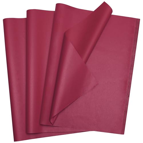 Image of Bobobag 100 Sheets Burgundy Tissue Paper 20 inchX14 inch Tissue Paper for Gift Bags, Gift Wrapping Tissue, Christmas Tissue Paper Anniversary Holiday Decoration Arts Craft