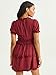 ALTAR'D STATE Women's Short Sleeve Dress, V-Neck Casual Summer and Fall Short Length, Burgundy Dress, Extra Large