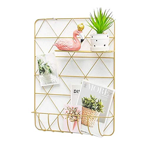 Laugh Cat Gold Wall Shelf Photo Display Organizor Picture Frame Set Metal Grid Panel Art for Modern Living Room Bedroom