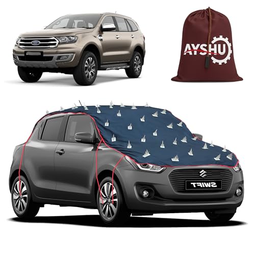 Image of AYSHU Water-Resistant Spike Car Cover for Ford Endeavour - Protects from Dogs, Monkeys, Dust, Sunlight & UV - Full Roof Universal Fit