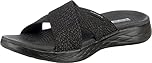 Skechers Women's On-the-go 600 - Glistening Slide Sandal,Black Textile,5 UK