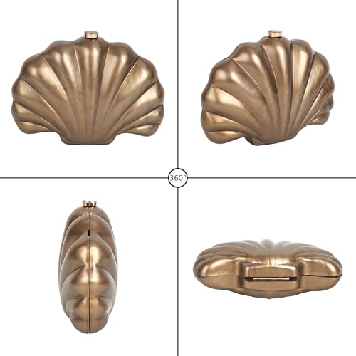 Image of Women Seashell Evening Bag Purse Mermaid Chain Strap Clutch Handbag Shoulder Bag | Seashell