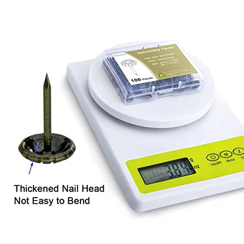 Upholstery Tacks, Antique Brass, 7/16"