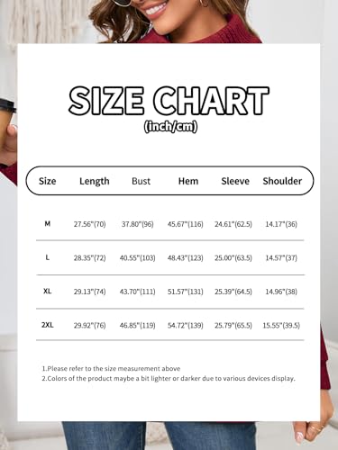Image of Bulotus Tunic Sweaters for Women 2025 Turtleneck Sweater Pullover Lightweight Warm Tunic Tops for Leggings Loose Fit