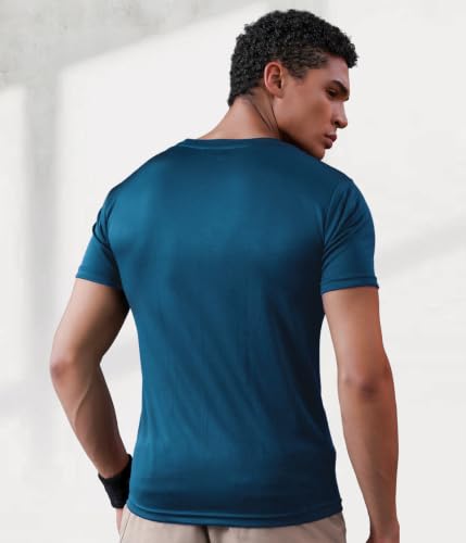 Image of CHKOKKO Gym T Shirts for Men Workout Activewear Solid Quick Dry Sports Tshirt for man Breathable Lightweight Half Sleeve Regular Fit Round Neck Running Boys T Shirt