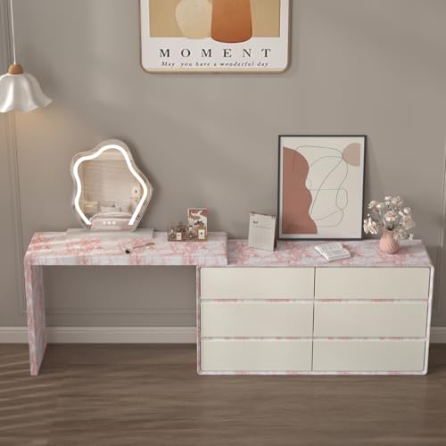 Image of BAYYA Extra Wide Marble Contact Paper Granite Peel and Stick Wallpaper Pink Glossy 48x197 inch Countertop Contact Paper for Kitchen Bathroom Self-Adhesive Waterproof Decorative Film Marble Vinyl Wrap