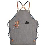 fayengan Schreinerschürze Schweißschürze wasserdichte Arbeitsschürze Aus Segeltuch Werkzeugschürze (Color : Gray, Size : XL)