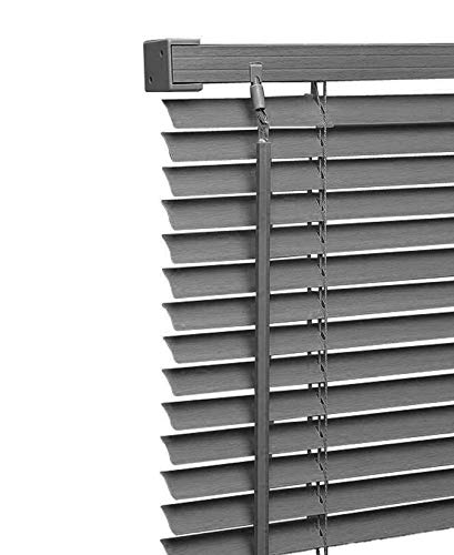 PVC Venetian Window Blinds Easy Fit Trimmable Grey Colored Blind Home,Office (75 x 150 cm)