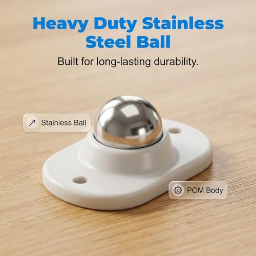 Image of Self Adhesive Mini Caster Wheels, 360 Swivel Stick-On Appliance Rollers (8)