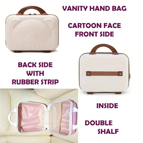 Image of Zinnia Traveling Hand Bag for Men & Women Luggage, Hard Case Silicon Handle Mini Suitcase Vanity Bag for Women, Girls & Men (Pigg Pink)