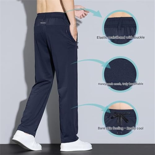 Meshirons Ice Silk Mesh Panel Casual Pants, Meshirons Pants for Men Over 55 Quick Drying with Pockets Breathable3