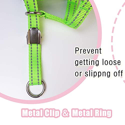 Ohveeca Dog Head Collar With Reflective Strap Adjustable Prevent Pulling Dog Head Halter With Safety Clip Soft Fabric Padded Dog Head Harness For Training Guide(S, Green) #TOP3