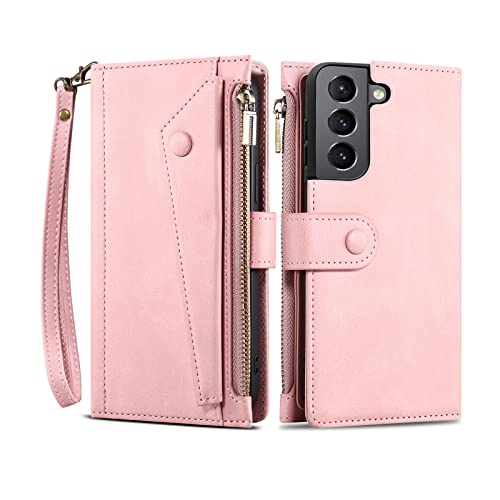 Étui portefeuille Samsung S21 FE en cuir PU premium avec fermeture magnétique chic