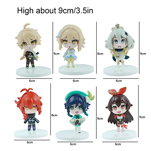 Anime Figure Toys Genshin Impact 6Pcs Anime Cake Toppers Figurines Pvc Model Dolls Action Figure Statues (Yuanshen A-6Pcs)¡­ #TOP1