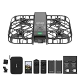 HOVERAir X1 Smart AI飛行カメラ ドローン カメラ付き 100g未満 免許不要 2.7K HDR動画撮影 室内外 小型ドローン バッテリー3個と充電ハブ付き 合計飛行時間55分 HOVERAir ビーコン＆ジョイスティックセット（ディスプレイ付き） 軽量モーションコントローラー ホバーエアー 空撮ドローン 自動帰還 インテリジェント機能搭載 アプリ手動操作可 空飛ぶカメラ （フライトファンセット、黑）