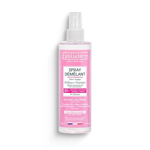 EVOLUDERM - Spray Démêlant Thermo-Protecteur - 250ml - 95% d'Ingrédients d'Origine Naturelle