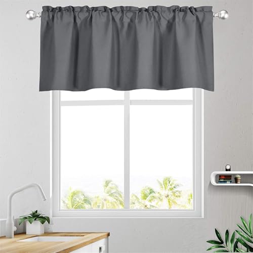 Cenefa de cocina gris de 175x55 cm confeccionada con caída clásica premium 2