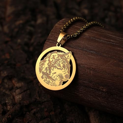 Collier loup acier ne se décolore pas pour peau sensible - 3