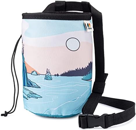 OSO Supply - Climbing Chalk Bag for Adults and Kids, Drawstring Closure, Adjustable Waist Belt, Indoor/Outdoor Training, Rock Climbing, Bouldering or Weightlifting (Olympic)