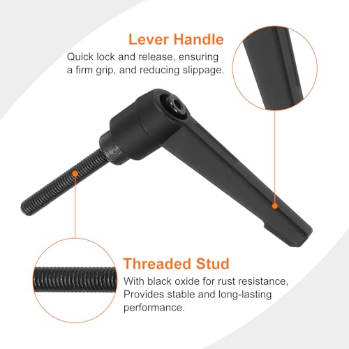 Image of uxcell 4Pcs M5 x 32mm Adjustable Knobs Handle Male Thread Push Button Ratchet Quick Release Locking Rotating Bolt for Lathe Machinery, Black