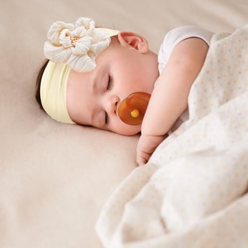 Baby Girls Nylon Headband and Bow Big Flower Headbands Fashion Pink Hair Accessories for Newborns Infants4