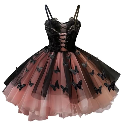 3D Butterfly Homecoming Dress Sparkly Tiered Tulle Lace Appliques Short Prom Dresses2