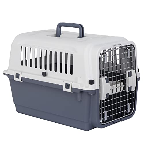 Pet Republic ペットキャリー 中型犬 クレート 犬 キャリー ハードキャリー ハードクレート 大型犬 中型犬 小型犬 キャリーケース プラスチック製 車 新幹線 電車 飛行機対応 耐衝撃 防脱ロック式 取っ手付き 通気性 組立簡単 収納コンパク