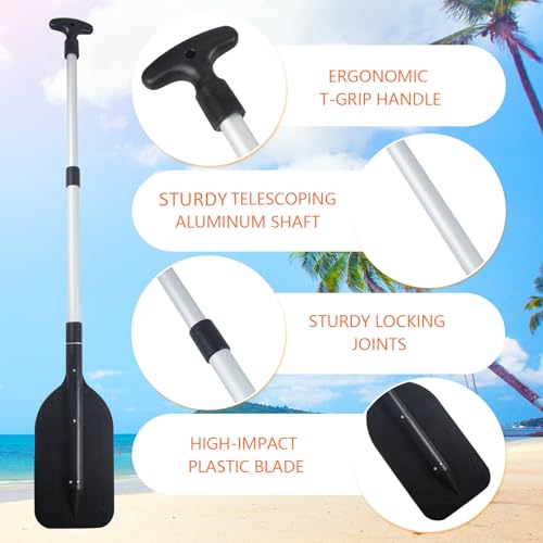 image for VEITHI Boat Paddle Telescoping Collapsible Oar for Boat Anti Slip Alum
