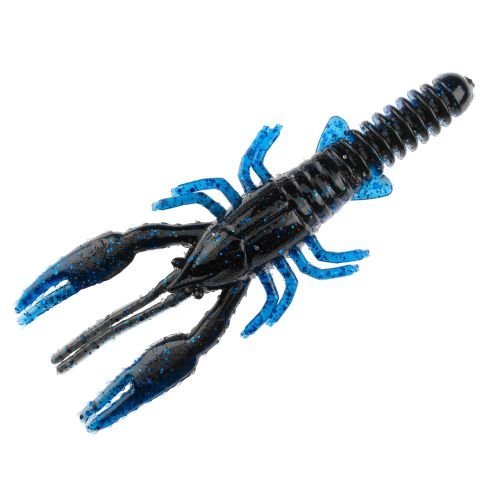 Big Bite Baits CRW405 Craw Fishing Bait, Black Blue/Electric Blue, 4"