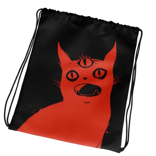 Whltzf Stofftasche mit dreiäugigem Tier, geheimnisvolle Tasche, Kordelverschluss, grüner Kunst-Aufbewahrungsbehälter für Nähutensilien, Näh-Organizer, Baumwolltasche