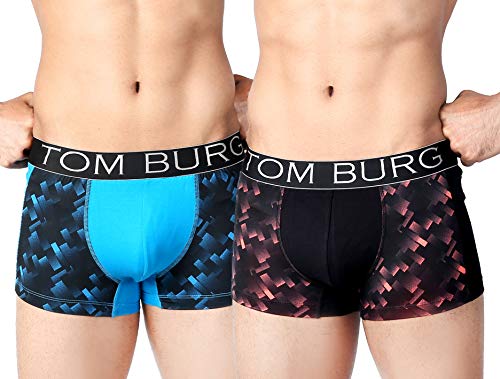 Image of TOM BURG Regular Cotton Designer Casual Smooth & Comfortable Trunks for Men (Pack of 2)