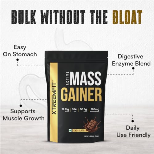 Image of Mass Gainer Protein Powder 1kg Chocolate Flavor | High Calorie Weight Gainer | Muscle Mass & Strength Builder | Protein + Carbs Blend | Fast Weight Gain Supplement, For Men & Women