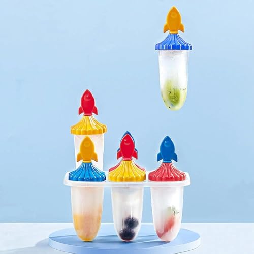 Image of TASTIC 6 Cavity Plastic Reusable Food Grade Material Homemade Frozen ICE Candy Maker, ICE Cream Mould, Popsicle Mould, Icemaker, KULFI Maker, Moulds for All Age (Multicolor) (Multicolor)