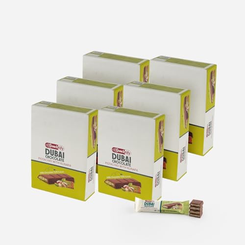 Mini Dubai Chocolate (Pack of 144) - Kunafa Pistachio Bars, 27g Each, 8.58 lbs Total – Perfect for Gifting, Fresh Daily Production, 24 Pieces with Shredded Phyllo Dough