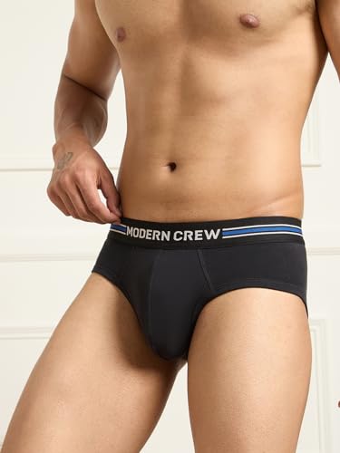 Image of Modern Crew CoolSense Cotton Briefs for Men| Super Combed Cotton with Stretch, Stay 3 Degrees Cool & Fresh, Anti-Bacterial| Microfiber Waistband