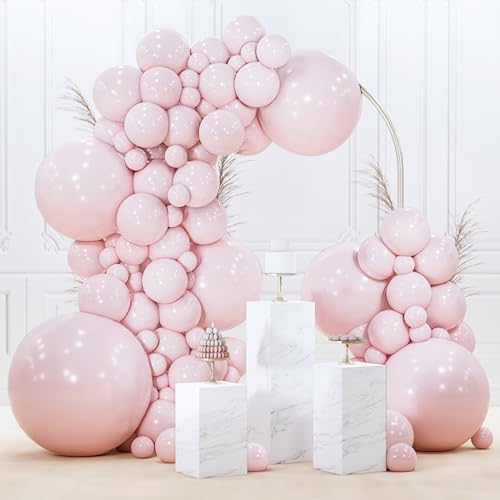 Image of PartyWoo Pale Pink Balloons 127pcs Different Sizes of 36 18 12 10 5 Inch Light Pastel Baby Pink Balloon Arch Kit for Birthday Engagement Bachelorette Baby Shower Easter Party Decorations Pink-Q01