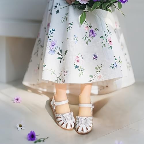 Image of THEE BRON Toddler Girls Closed-Toe Sandals Sweet Retro Cutout Summer Dress Shoes