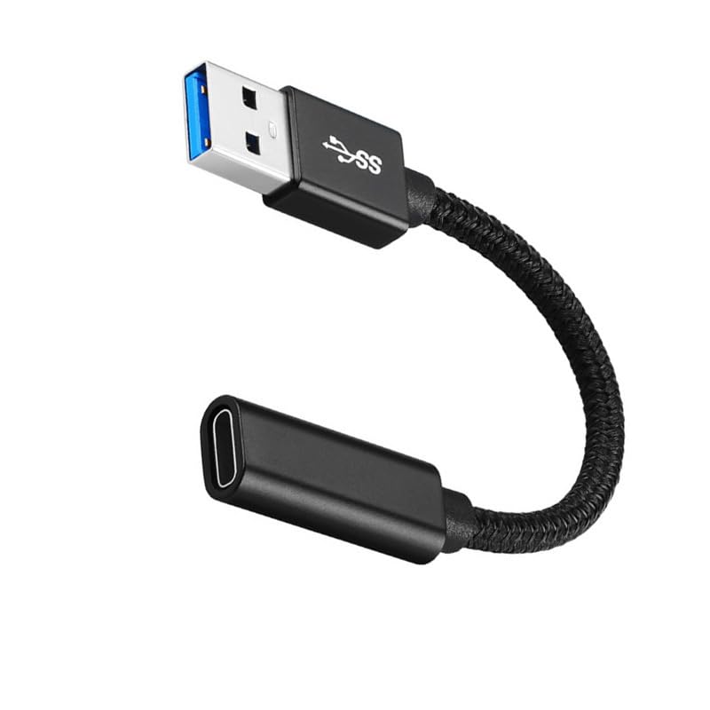 Leloco USB C auf USB A 3.1 Adapter Typ C Buchse auf A Stecker Kabel 15CM 10 Gbps f&uuml;r Mobiltelefone, Laptops, Tablets, Ladeger&auml;te, SSD, HDD usw Schwarz