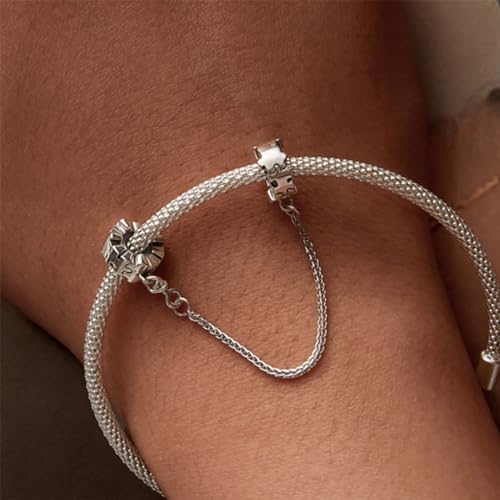 Cadena de seguridad de plata de ley para pulsera Pandora con clip de cruz 2