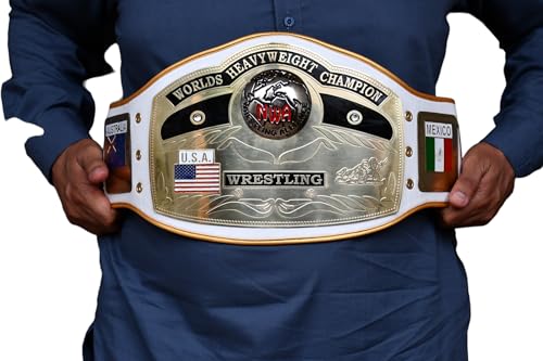 Generic : NWA Dome Globe Championship Belt - Premium white strap and golden lining