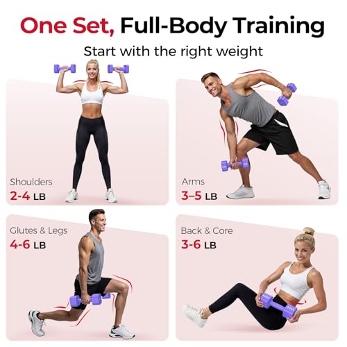 Image of FEIERDUN DB3 5-in-1 Adjustable Dumbbell Set of 2, 12LBS /20LBS Hand Weights for Women, Men, 1s-Adjust Dual-Stable Dumbbell Set for Women Home Gym & Outdoor