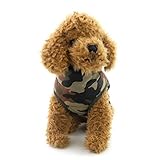 Pegasus Wintermäntel für Hunde Bekleidung für Katzen Jacke Chihuahua Dackel Mit Geschirr Hoop D Ring Warme Haustierkleidung Daunen Weste für Welpen Gepolsterter Winddicht Kaltes Wetter Camo XS