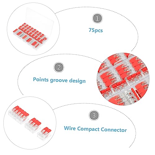 Connecteurs électriques Hohopeti 75 pièces à levier avec boîtier de vérification rapide - 7