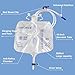 DWCHECK 10 Pack Urinary Drainage Bag with Anti-Reflux Chamber,2000mL Urine Bags with 48