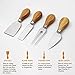 Widousy Bamboo Cheese Board Set, Cheese Tray, Charcuterie Board and Serving Meat Platter with 4 Stainless Steel Cheese Knives, Ideal for Wedding Gifts Christmas Birthday Party (14''x11'')