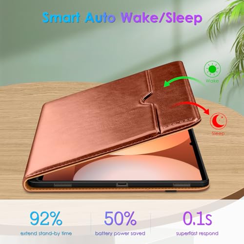 Image of DTTO for Samsung Galaxy Tab S9 Ultra 14.6 inch Case 2023, Premium Leather Business Folio Stand Cover with S Pen Holder for Galaxy Tablet S9 Ultra 14.6'' 2023 Model [SM-X910 /X916B /X918U], Brown