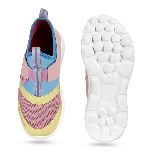 Image of KazarMax Hopits Kids Girls Pastel Colour Block Ultra Runner Sneakers -2 UK Multicolor