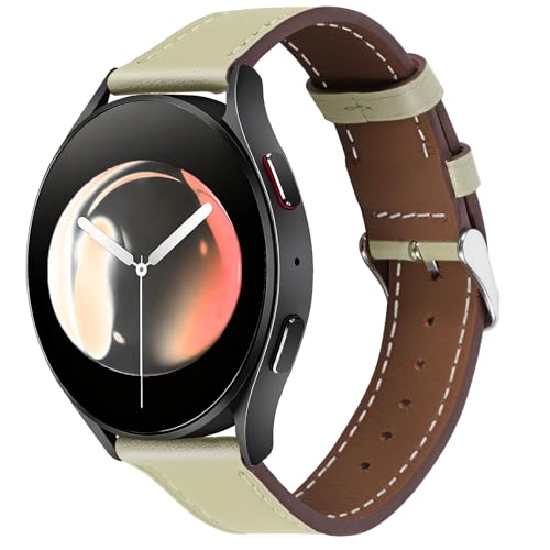 Italy Genuine Leather Watch Bands Men Women Compatible with Samsung Galaxy Watch Band, 20mm 22mm Lugs Watch Straps, Quick Release Wear-resistant Sweat-Resistant Smartwatch Replacement Strap