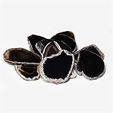 Matériau : pierre naturelle Onyx naturel irrégulier, tranche de géode d\'agates sans trou, pierre de décoration de la maison, trouver des cadeaux minéraux 1 pièce, NO.4 noir, 50-80 mm