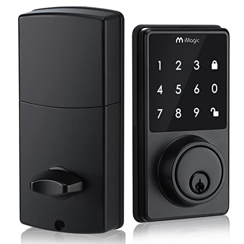 iMagic Touch Screen Deadbolt, Keyless Entry Deadbolt Lock, Electronic Keypad Door Lock, Auto Lock, 50 User Codes, Easy to Install(Matt Black)